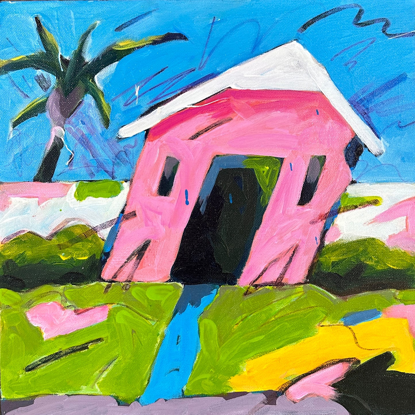 Pink Hurricane Hut 14”x14”