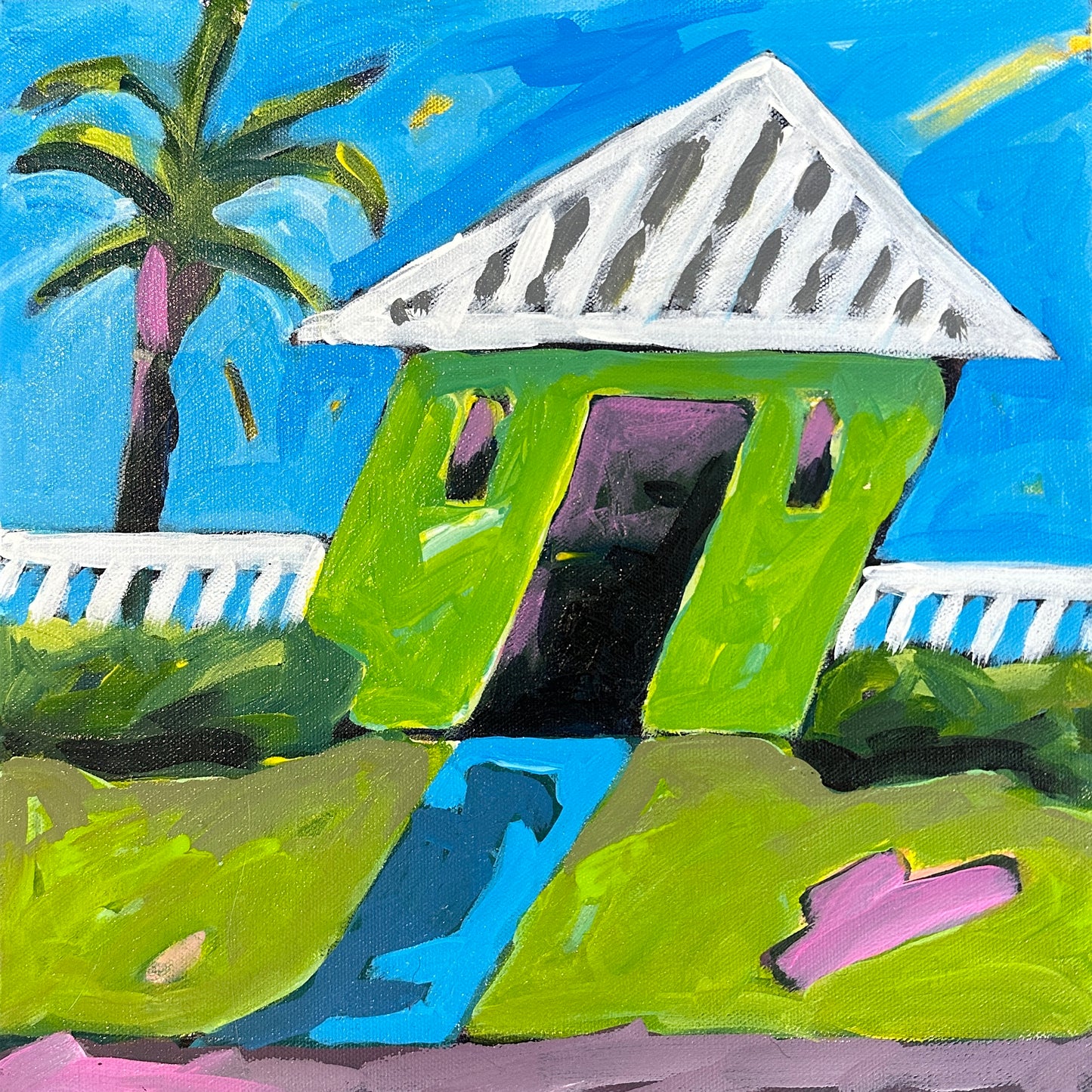 Green Hurricane Hut 14”x14”