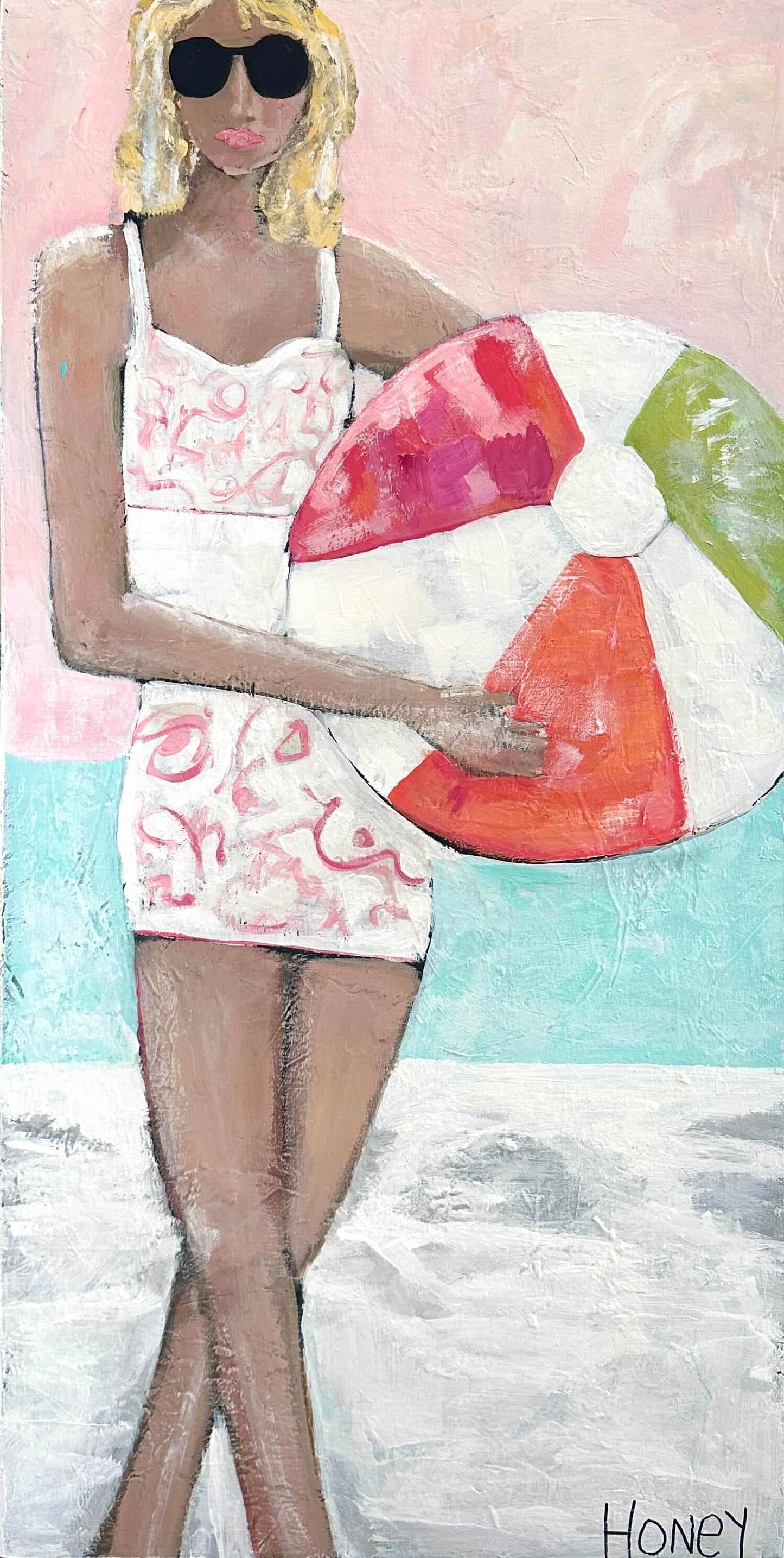 Retro Beach Girl 18"x36"