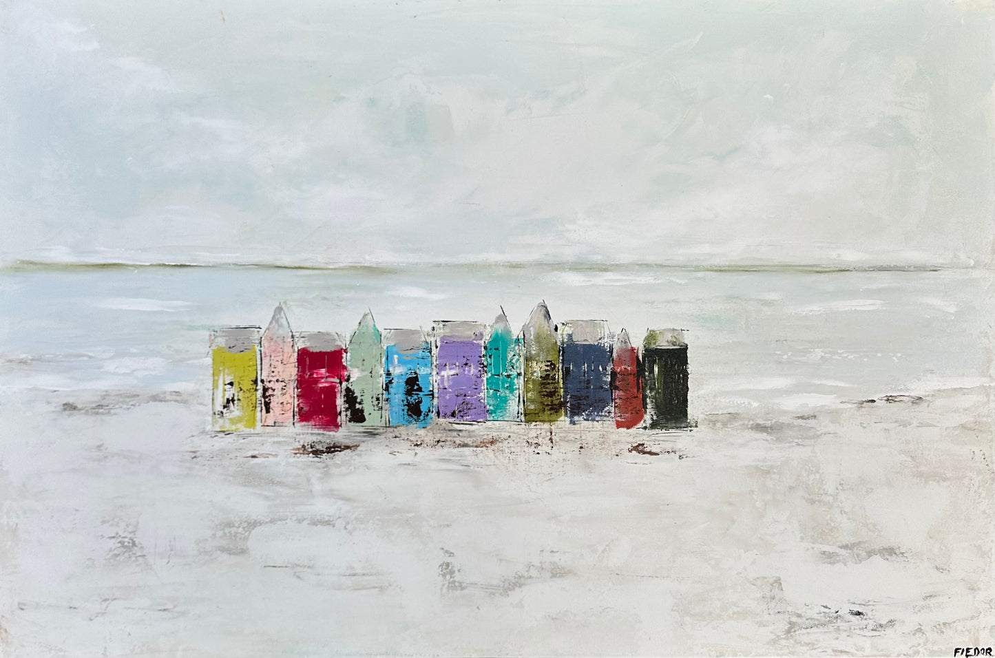 Beach Huts 24"x36"