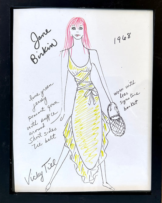 Original Sketch Jane Birkin 9"x12"