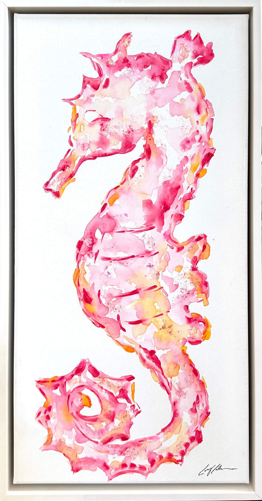 Pink Seahorse 12"x24"
