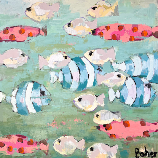 School of Fish 48" x 48"